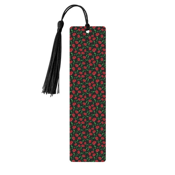 Kdxio Cherry Print Metal Tassel Bookmarks,Perfect Gift for Art Lovers and Bookworms Metal Bookmarks for Women