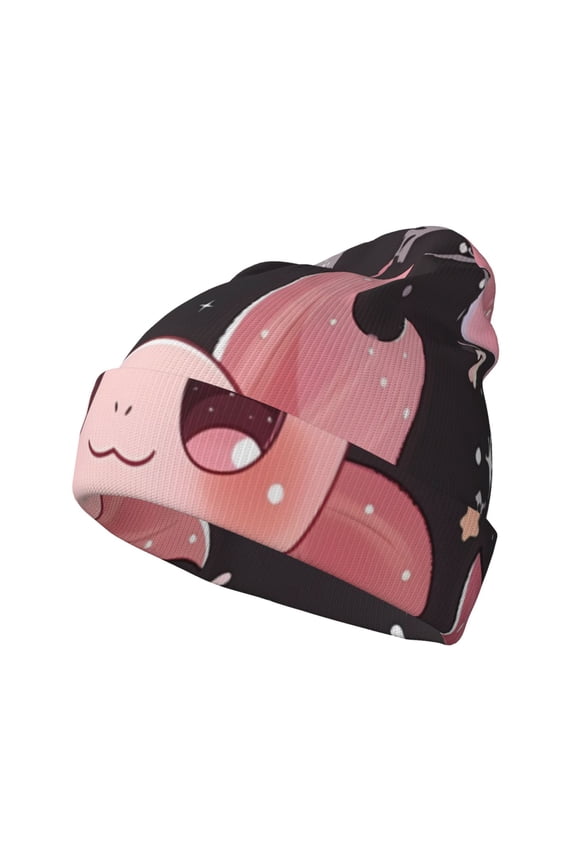 Chibi Axolotl Sakura Fantasy Winter Beanie for Men Women Beanie Knit Hat Cuffed Cap Beanie Knit Chunky Snow Cap