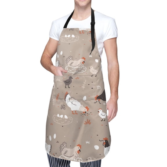 Kdxio Chicken Apron with Pockets Adjustable Kitchen Aprons for Men Women Waterproof Aprons for Cooking,Drawing,Crafting, Baking Household Cleaning