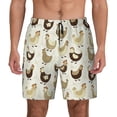 thumbnail image 1 of Kdxio Chicken Cartoon Print Men'S Swim Trunks With Compression Liner 7 Inch Inseam Quick Dry Swim Shorts, 1 of 7
