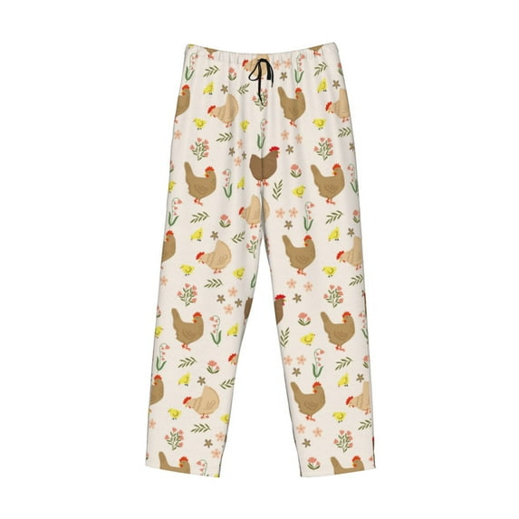 Kdxio Chicken Family Print Men's Sleep Pajama Pant Lounge Pants with Pockets