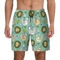 thumbnail image 1 of Kdxio Chicken Laying Eggs Print Men's Swim Trunks with Compression Liner 7 Inch Inseam Quick Dry Swim Shorts, 1 of 7