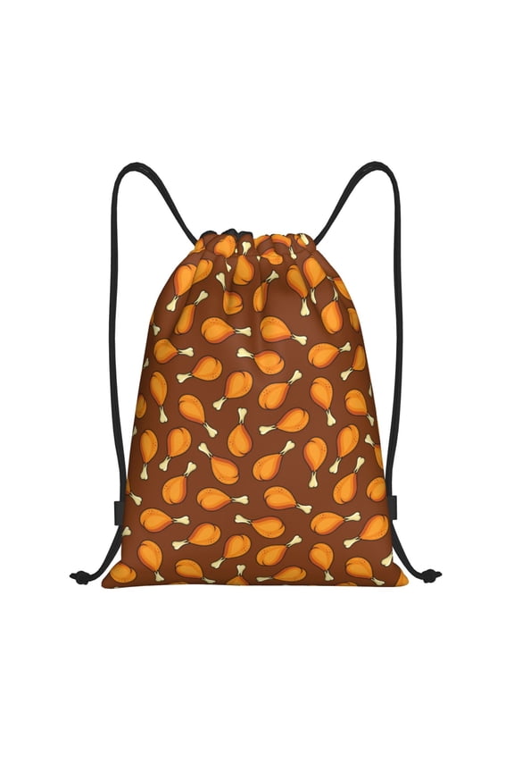 Chicken Legs 1 Print Drawstring Backpack Bag,Waterproof Draw String Back Sack, Gym Drawstring Bags Swim Bag For Unisex