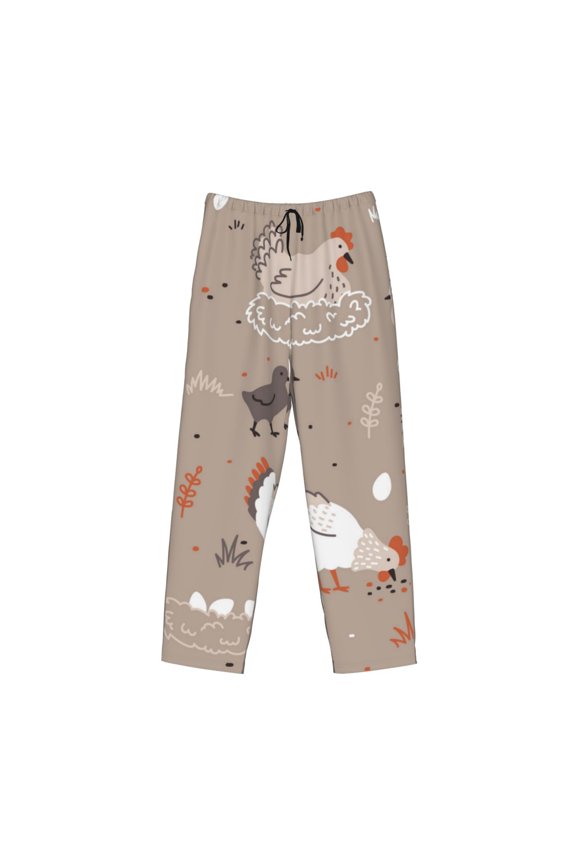 Chicken Print Men's Sleep Pajama Pant Lounge Pants with Pockets