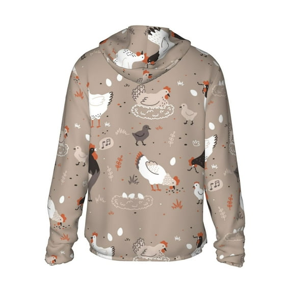 Kdxio Chicken Print Women Men Sun Protection UPF 50+ Jackets Zip Up Long Sleeve Hoodie Hiking Lightweight with Pockets