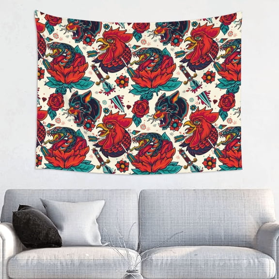 Kdxio Chicken Wall Hanging Tapestries Banner For Bedroom College Dorm Home Living Room Party Decor 29X37 In