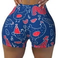thumbnail image 1 of Kdxio Chicken and Rooster Print Workout Shorts for Women Seamless Soft Smooth Gym Yoga Scrunch Active Shorts, 1 of 9