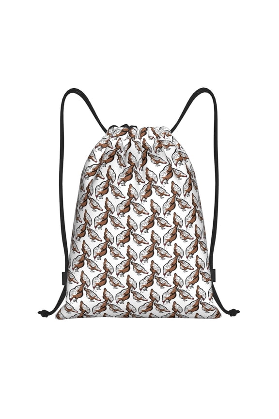 Chickens Peck Grain Print Drawstring Backpack Bag,Waterproof Draw String Back Sack, Gym Drawstring Bags Swim Bag For Unisex