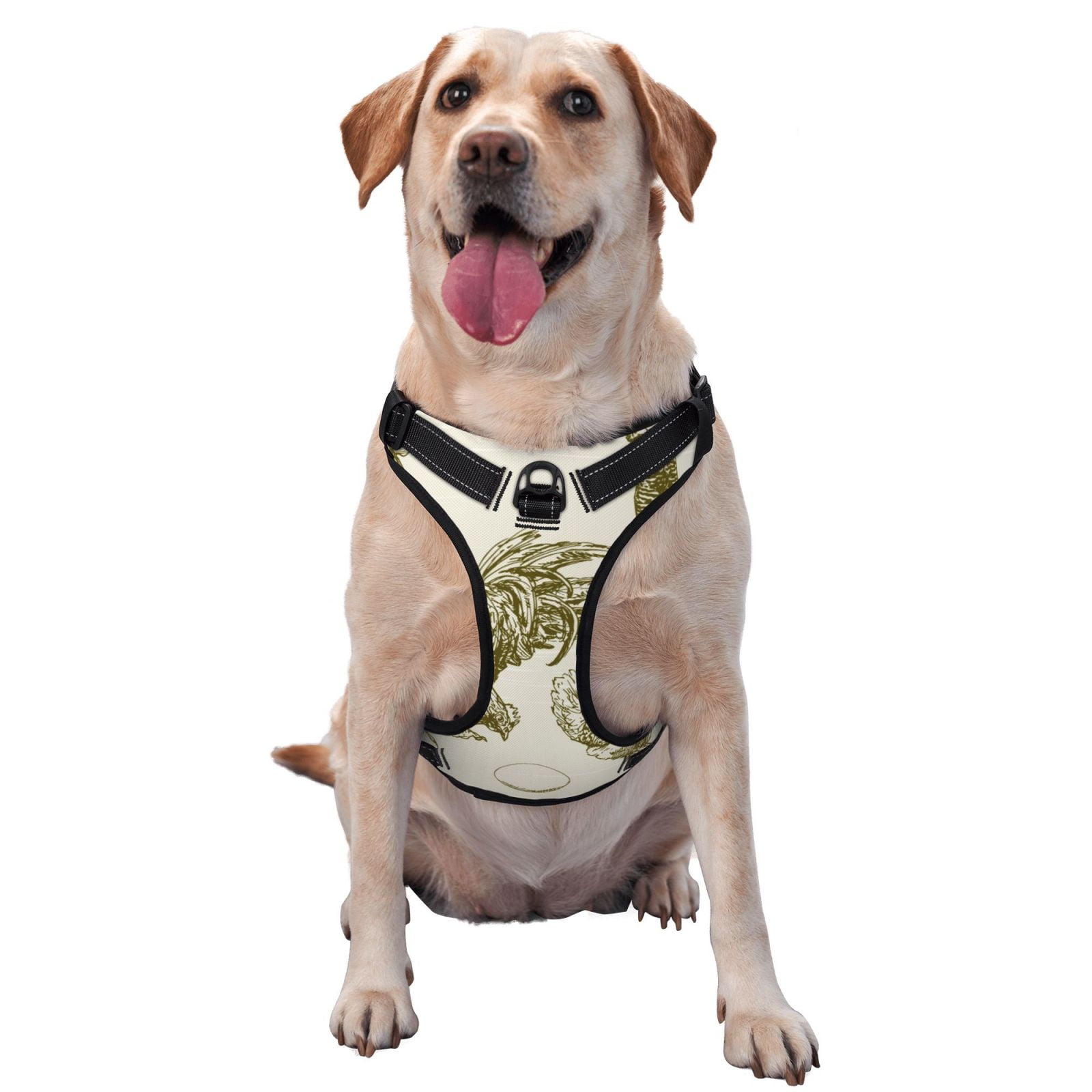 Kdxio Chickens Print No Pull Dog Harness Adjustable Reflective Oxford Easy Control Medium Large Dog Harness for Training and Everyday-Medium