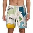thumbnail image 1 of Kdxio Childish Dinosaur Print Men'S Swim Trunks With Compression Liner 7 Inch Inseam Quick Dry Swim Shorts, 1 of 7