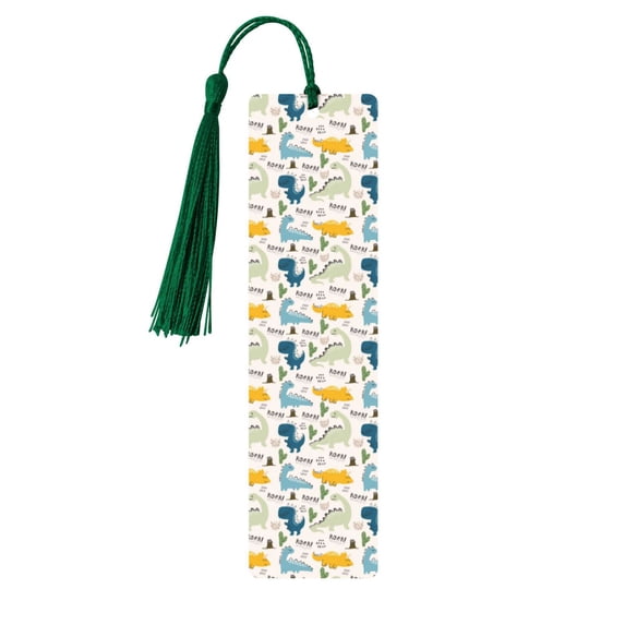 Kdxio Childish Dinosaur Print Metal Tassel Bookmarks,Perfect Gift for Art Lovers and Bookworms Metal Bookmarks for Women