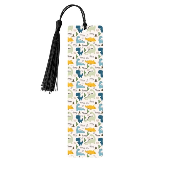 Kdxio Childish Dinosaur Print Metal Tassel Bookmarks,Perfect Gift for Art Lovers and Bookworms Metal Bookmarks for Women