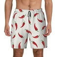 thumbnail image 1 of Kdxio Chili Print Men'S Swim Trunks With Compression Liner 7 Inch Inseam Quick Dry Swim Shorts, 1 of 7
