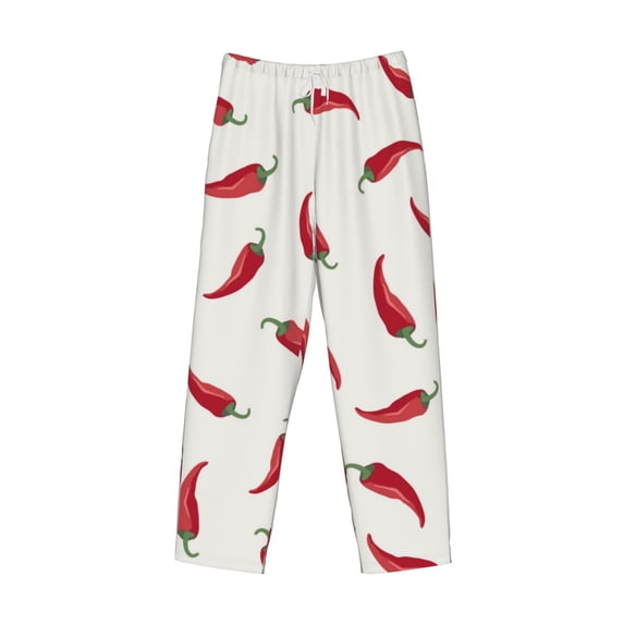 Kdxio Chili Print Men's Sleep Pajama Pant Lounge Pants with Pockets