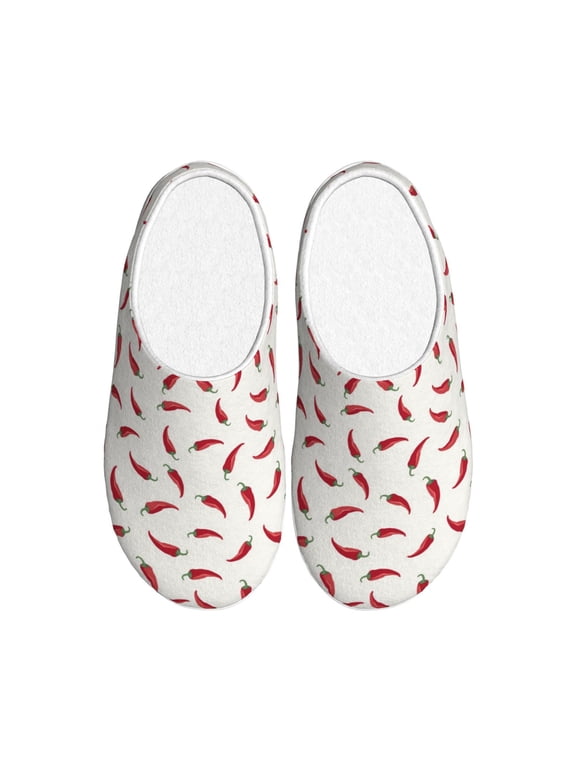 Chili Women's Men's Slippers Plush Slip-On House Slipper for Winter Indoor Soft Cushion Non-slip Fluffy Slides Slippers-39/40
