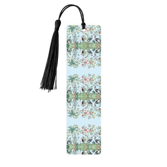 Kdxio Chinoiserie Floral Palm Tree Print Metal Tassel Bookmarks,Perfect Gift for Art Lovers and Bookworms Metal Bookmarks for Women