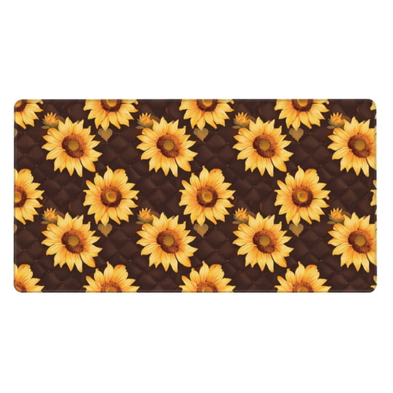 Kdxio Chocolate Plaid Sunflower A Print Large Gaming Mouse Pad,Non-Slip Base,Water Resist Keyboard Pad for Gamer,Office & Home,29.5 x 15.8 in