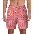 thumbnail image 1 of Kdxio Chocolate With Flowing Cream Print Men'S Swim Trunks With Compression Liner 7 Inch Inseam Quick Dry Swim Shorts, 1 of 7
