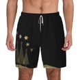 thumbnail image 1 of Kdxio Christmas Black Digital Paper Print Men'S Swim Trunks With Compression Liner 7 Inch Inseam Quick Dry Swim Shorts, 1 of 7
