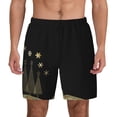 thumbnail image 1 of Kdxio Christmas Black Digital Paper Print Men'S Swim Trunks With Compression Liner 7 Inch Inseam Quick Dry Swim Shorts, 1 of 7