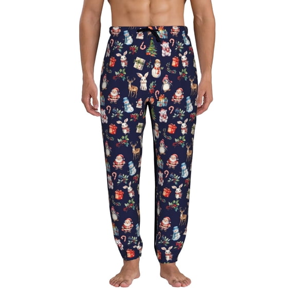 Kdxio Christmas Critters Delight Pattern Joggers,Sweatpants for Men with Pockets-XX-Large