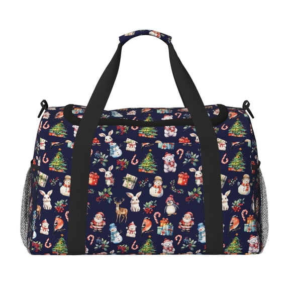 Kdxio Christmas Critters Delight Travel Duffel Bag Gym Bag Weekender Travel Bag Gym Bag for Women &Men Airplane Travel Essentials for Flying