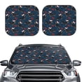 thumbnail image 1 of Kdxio Christmas Dachshund Print 2-Piece Sun Shade Front Windshield - Foldable Car Front Window Sunshades for Most Sedans SUV Truck, 1 of 6
