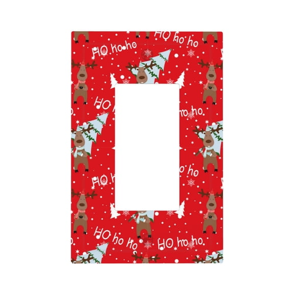 Kdxio Christmas Deer 1 Decorator Light Switch or Receptacle Outlet Wall Plate Decorator Wall Plate Child Safe Outlet Cover-Style U