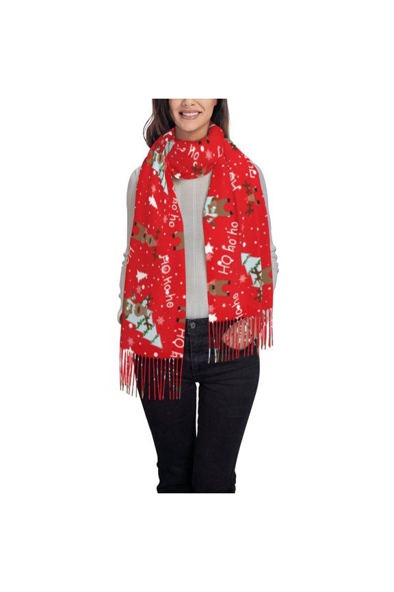 Christmas Deer 1 Women's Scarf Womens Winter Scarf, Fashion Scarfs for Women, Shawls and Wraps, Long Blanket Scarf