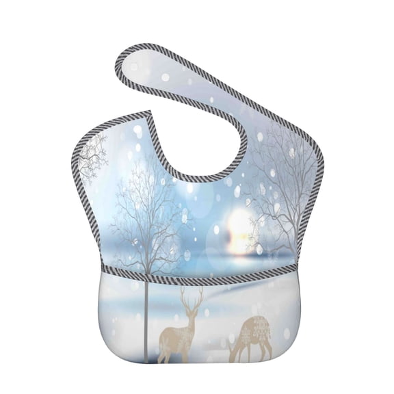 Kdxio Christmas Deer Bibs For Babies, Baby Bibs for Eating, Toddler Bibs, Waterproof Bibs, Feeding Bibs, for Toddlers, Boys, Girls