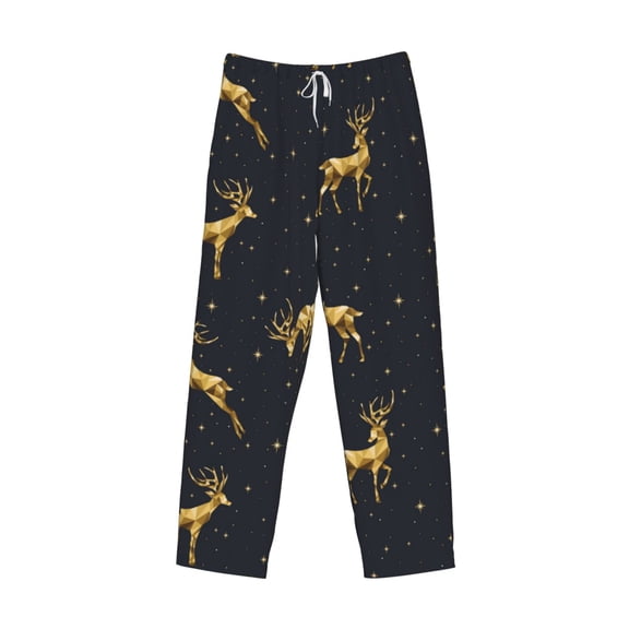 Kdxio Christmas Deers Print Men's Sleep Pajama Pant Lounge Pants with Pockets