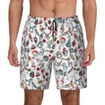 thumbnail image 1 of Kdxio Christmas Elements Print Men's Swim Trunks with Compression Liner 7 Inch Inseam Quick Dry Swim Shorts, 1 of 7