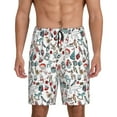 thumbnail image 1 of Kdxio Christmas Elements Print Mens Sleep Shorts Bottoms Soft Comfy Pajama Wear Pants with Drawstring Pockets, 1 of 7