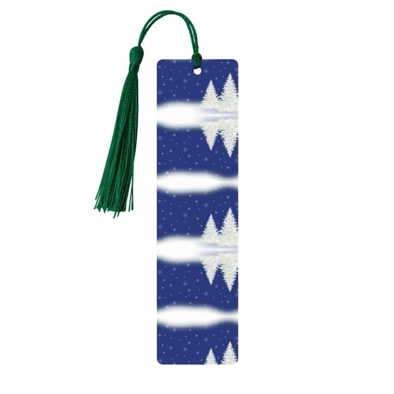 Kdxio Christmas Fir Tree Print Metal Tassel Bookmarks,Perfect Gift for Art Lovers and Bookworms Metal Bookmarks for Women