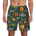thumbnail image 1 of Kdxio Christmas Gift Print Men's Swim Trunks with Compression Liner 7 Inch Inseam Quick Dry Swim Shorts, 1 of 7