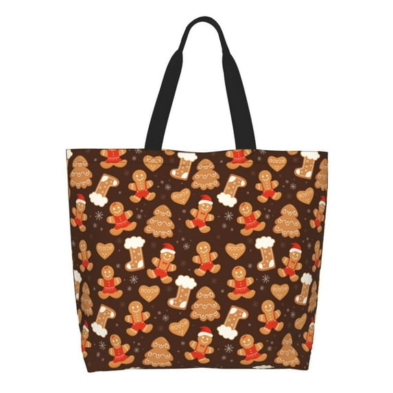Kdxio Christmas Gingerbread Cookies Casual Tote Bags Women Big Capacity Shoulder Bag for Women Travel Shoulder Bags Handbags