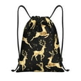 thumbnail image 1 of Kdxio Christmas Gold Deers Print Drawstring Backpack Bag,Waterproof Draw String Back Sack, Gym Drawstring Bags Swim Bag For Unisex, 1 of 9
