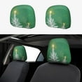 thumbnail image 1 of Kdxio Christmas Green Pattern Print 2 Piece Car Head Rest Covers Set Auto Front/Rear Seats Headrest Cover Universal Fit Most Cars,Sedan, SUV, 1 of 9