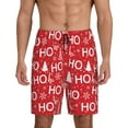 thumbnail image 1 of Kdxio Christmas Hohoho Print Mens Sleep Shorts Bottoms Soft Comfy Pajama Wear Pants with Drawstring Pockets, 1 of 5