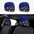 thumbnail image 1 of Kdxio Christmas Night Pattern Print 2 Piece Car Head Rest Covers Set Auto Front/Rear Seats Headrest Cover Universal Fit Most Cars,Sedan, SUV, 1 of 9