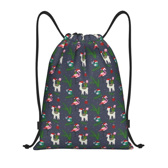 Kdxio Christmas Party Print Drawstring Backpack Bag,Waterproof Draw String Back Sack, Gym Drawstring Bags Swim Bag For Unisex