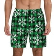 thumbnail image 1 of Kdxio Christmas Pattern At Buffalo Plaid Print Men'S Swim Trunks With Compression Liner 7 Inch Inseam Quick Dry Swim Shorts, 1 of 7