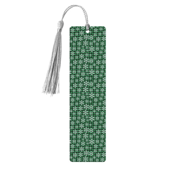 Kdxio Christmas Pattern At Buffalo Plaid Print Metal Tassel Bookmarks,Perfect Gift for Art Lovers and Bookworms Metal Bookmarks for Women