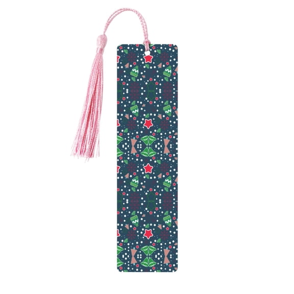 Kdxio Christmas Print Metal Tassel Bookmarks,Perfect Gift for Art Lovers and Bookworms Metal Bookmarks for Women