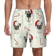 thumbnail image 1 of Kdxio Christmas Pug Dog Print Men'S Swim Trunks With Compression Liner 7 Inch Inseam Quick Dry Swim Shorts, 1 of 7