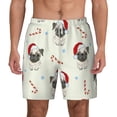 thumbnail image 1 of Kdxio Christmas Pug Dog Print Men'S Swim Trunks With Compression Liner 7 Inch Inseam Quick Dry Swim Shorts, 1 of 7