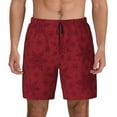 thumbnail image 1 of Kdxio Christmas Red Snowflakes Print Men'S Swim Trunks With Compression Liner 7 Inch Inseam Quick Dry Swim Shorts, 1 of 7
