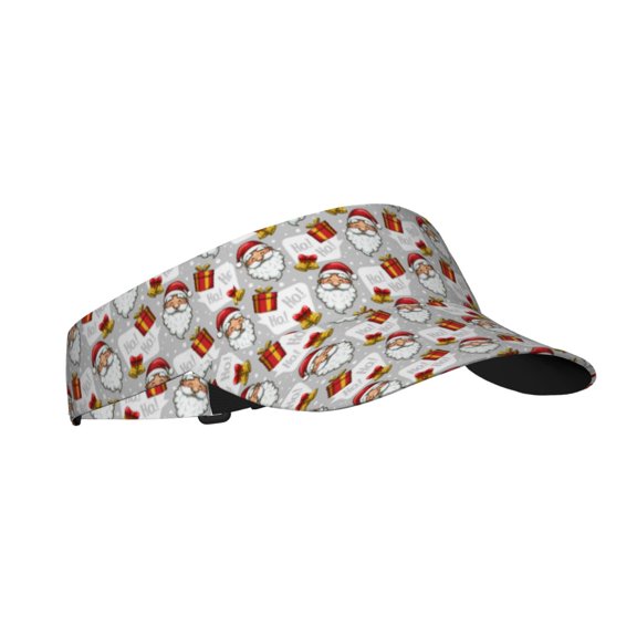 Kdxio Christmas Santa Claus Print Sun Visor Hat Golf Visor Adjustable Velcro Outdoor Sports Cap for Men Women