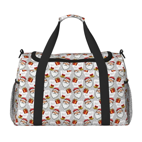 Kdxio Christmas Santa Claus Travel Duffel Bag Gym Bag Weekender Travel Bag Gym Bag for Women &Men Airplane Travel Essentials for Flying