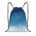 thumbnail image 1 of Kdxio Christmas Snowflakes Print Drawstring Backpack Bag,Waterproof Draw String Back Sack, Gym Drawstring Bags Swim Bag For Unisex, 1 of 9